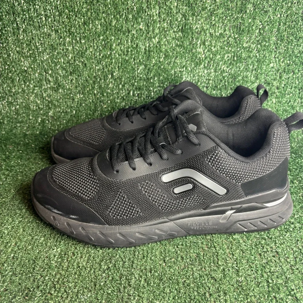 FitVille ReboundCore Mesh Comfort Athletic Running Shoes Black Mens Sz 12.5 Wide